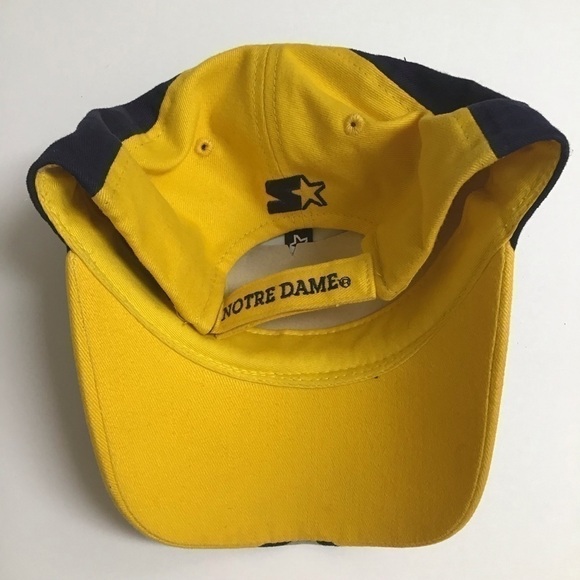 NEW Notre Dame Irish Football Hat Cap Starter Licensed Adjusts Navy Gray Gold - Picture 9 of 13